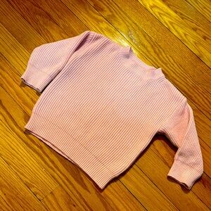 Soft Coral Cotton Ribbed Sweater